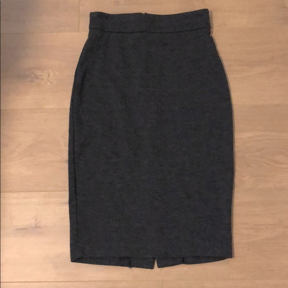 Charcoal gray cotton pencil skirt - Picture 2 of 6